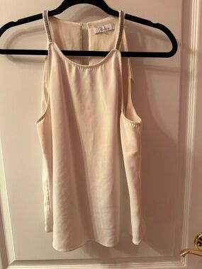 Parker Cream Beaded-Strap Halter Camisole